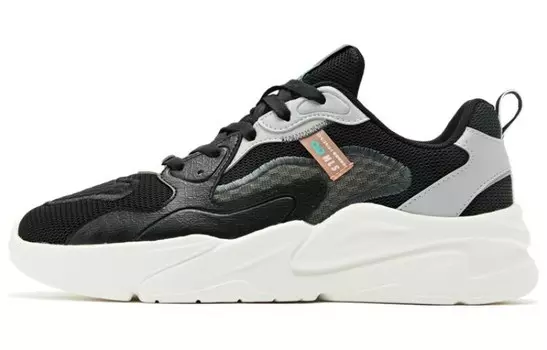 Кроссовки мужские толстые низкие черный серый Qiaodan