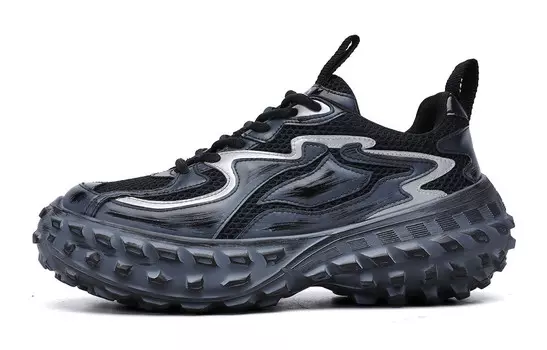 Кроссовки мужские толстые низкие черный/серый Trumppipe