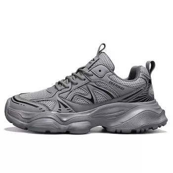 Кроссовки мужские толстые низкие Deerway, бежевый/черный