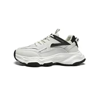 Кроссовки мужские толстые низкие Fairwhale, бежевый/черный