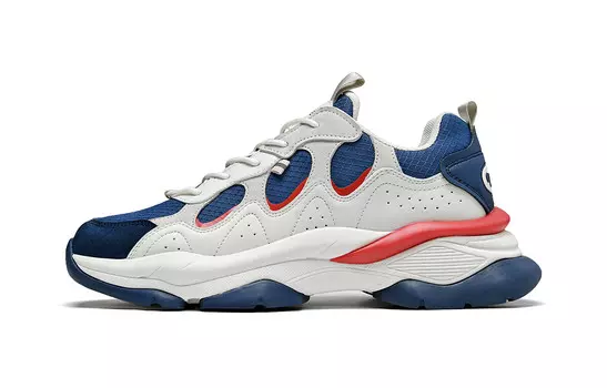 Кроссовки мужские толстые низкие Hla, белый/синий