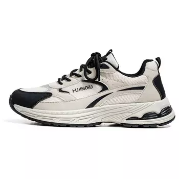 Кроссовки мужские толстые низкие Huanqiu, бежевый/черный