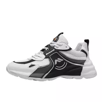 Кроссовки мужские толстые низкие Kolumb, цвет White Black Gray