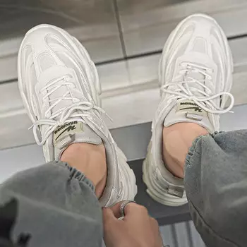 Кроссовки мужские толстые низкие коричневый Binary