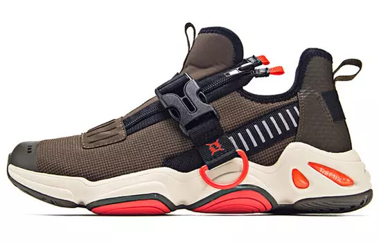 Кроссовки мужские толстые низкие коричневый/красный 361°