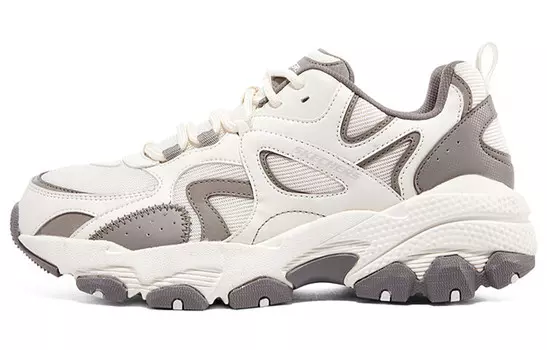 Кроссовки мужские толстые низкие молочно-белые/серые Skechers