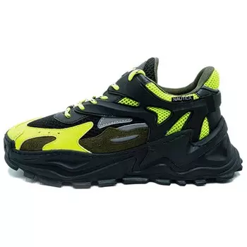 Кроссовки мужские толстые низкие Nautica, черный/зеленый