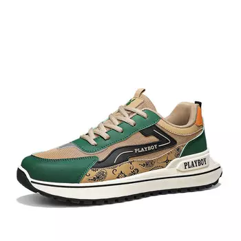 Кроссовки мужские толстые низкие Playboy, хаки/зеленый