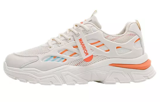 Кроссовки мужские толстые низкие рис/оранжевый Warrior