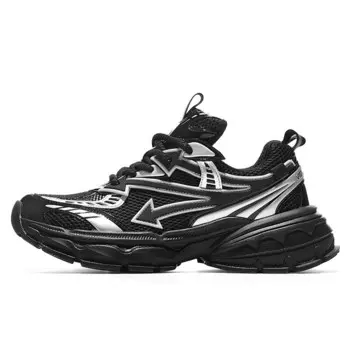 Кроссовки мужские толстые низкие серебристо-черный Vidory Angel