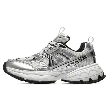 Кроссовки мужские толстые низкие серебристо-черный Vidory Angel