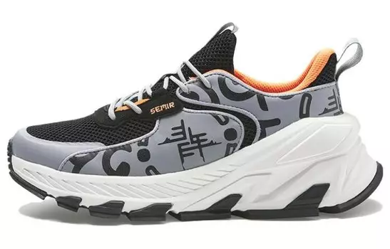 Кроссовки мужские толстые низкие серо-черный Semir