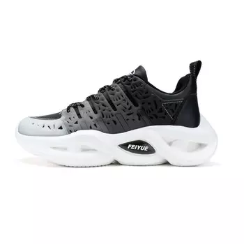 Кроссовки мужские толстые низкие серый/черный Feiyue