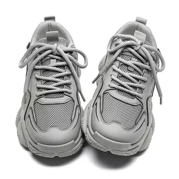 Кроссовки мужские толстые низкие серый Warrior