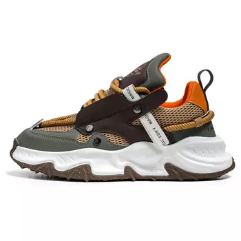 Кроссовки мужские толстые низкие Yalu, белый/красный