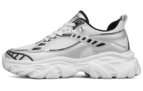 Кроссовки мужские толстые низкие Yearcon, белый/черный