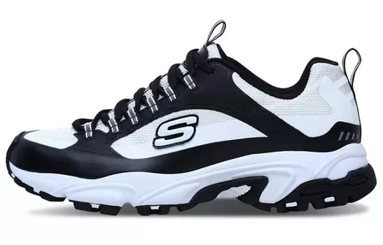 Кроссовки мужские толстые с низким верхом молочно-бело-черные Skechers