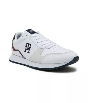 Кроссовки мужские Tommy Hilfiger кожаные с логотипом, белый