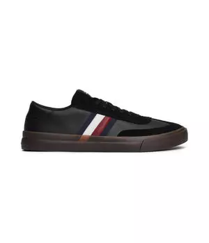 Кроссовки мужские Tommy Hilfiger кожаные с полосками, черный