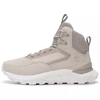 Кроссовки мужские высокие белые цвета оленьей кожи Timberland