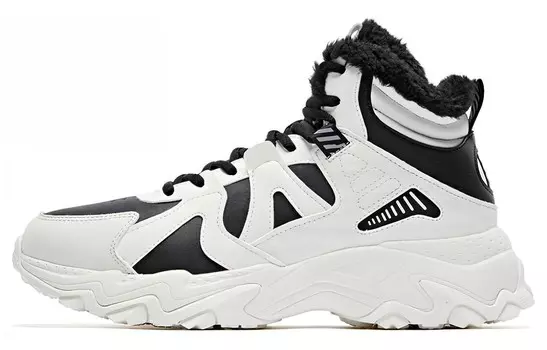 Кроссовки мужские высокие черный/белый Qiaodan