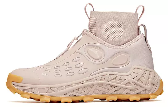 Кроссовки мужские высокие кожаные розовые Anta