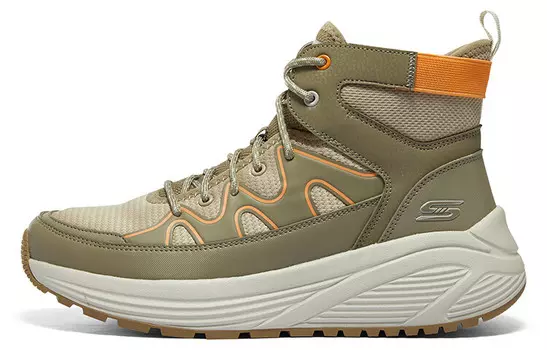 Кроссовки мужские высокие серо-коричневые Skechers