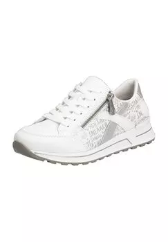 Кроссовки, на молнии, с надписью, женские rieker, цвет Weiss Bianco Sil