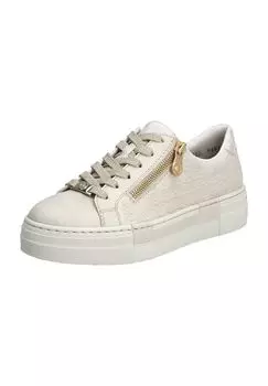 Кроссовки, на молнии, с тиснением логотипа, женские rieker, цвет Ivory Beige Gold