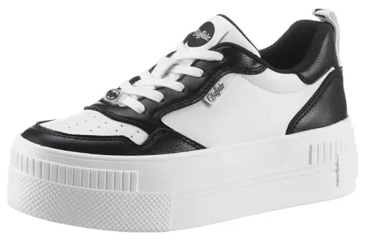 Кроссовки на платформе Buffalo "PAIRED COURT", со стелькой из пены с эффектом памяти, повседневная обувь, полуботинки, туфли на шнуровке, черный