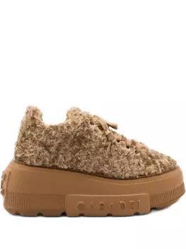 Кроссовки на платформе Casadei, коричневый