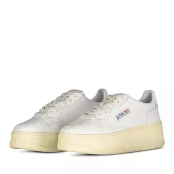 Кроссовки на платформе из кожи Autry International, белый