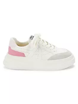 Кроссовки на платформе из кожи и замши Improv с цветными блоками Ash, цвет White Rose