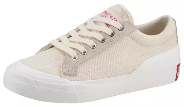 Кроссовки на платформе Levi's "LS1 LOW S", с контрастными декоративными швами, повседневная обувь, полуботинки, туфли на шнуровке, кремовый