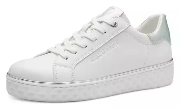 Кроссовки на платформе MARCO TOZZI с крупными металлическими деталями, повседневная обувь, полуботинки, туфли на шнуровке, белый