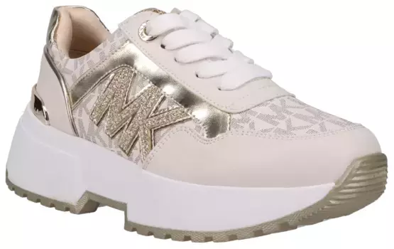 Кроссовки на платформе MICHAEL KORS KIDS "Cosmo Maddy", на массивной подошве, повседневная обувь, полуботинки, туфли на шнуровке, цвет Vanilla-Goldfarben