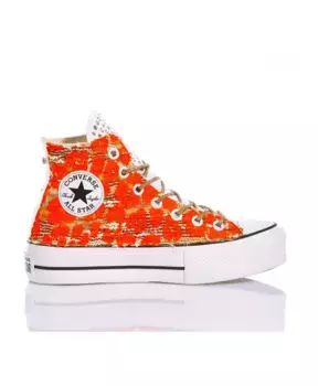 Кроссовки на платформе ручной работы Converse, мультиколор