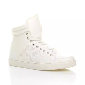 Кроссовки на плоской подошве со шнуровкой Высокие топы AJVANI, белый