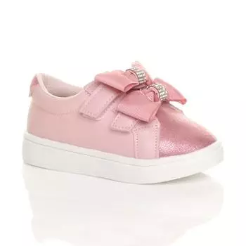 Кроссовки на плоском каблуке с закрытым бантом AJVANI, розовый