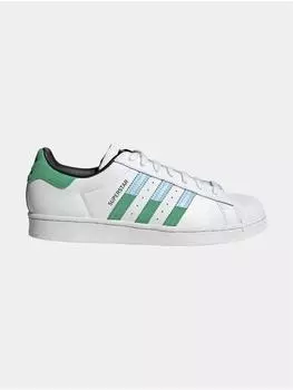 Кроссовки на шнуровке adidas, цвет white/green/blue