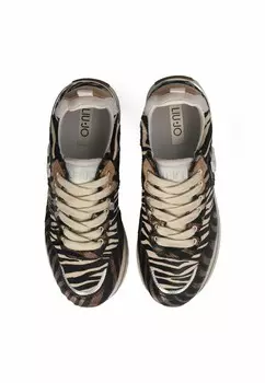 Кроссовки на шнуровке ANIMAL-PRINT LIU JO, разноцветный