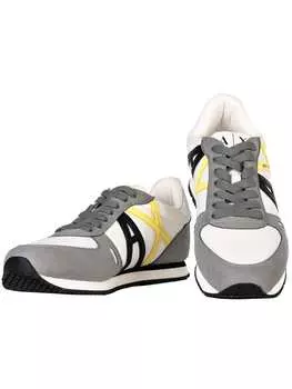 Кроссовки на шнуровке Armani Exchange, цвет neutral grey/off white