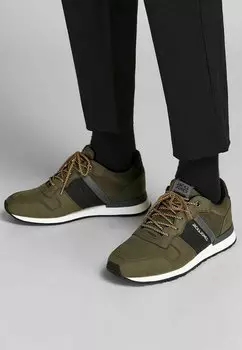 Кроссовки на шнуровке BESCHICHTET HIKING Jack & Jones, пестрая оливковая