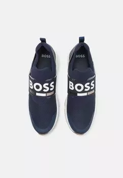 Кроссовки на шнуровке BOSS Kidswear, темно-синий