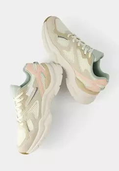 Кроссовки на шнуровке CONTRAST Bershka, бежевый