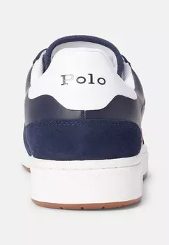 Кроссовки на шнуровке COURT LEATHER-SUEDE TRAINER Ralph Lauren, темно-синий