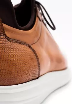 Кроссовки на шнуровке CUIR PRANA Finsbury, коричневый