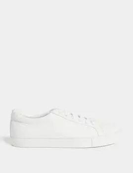 Кроссовки на шнуровке для широкой стопы Marks & Spencer, белый