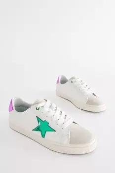 Кроссовки на шнуровке Forever Comfort со звездой Next, белый