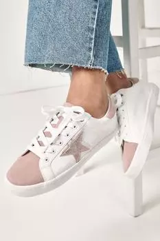 Кроссовки на шнуровке Forever Comfort со звездой Next, белый